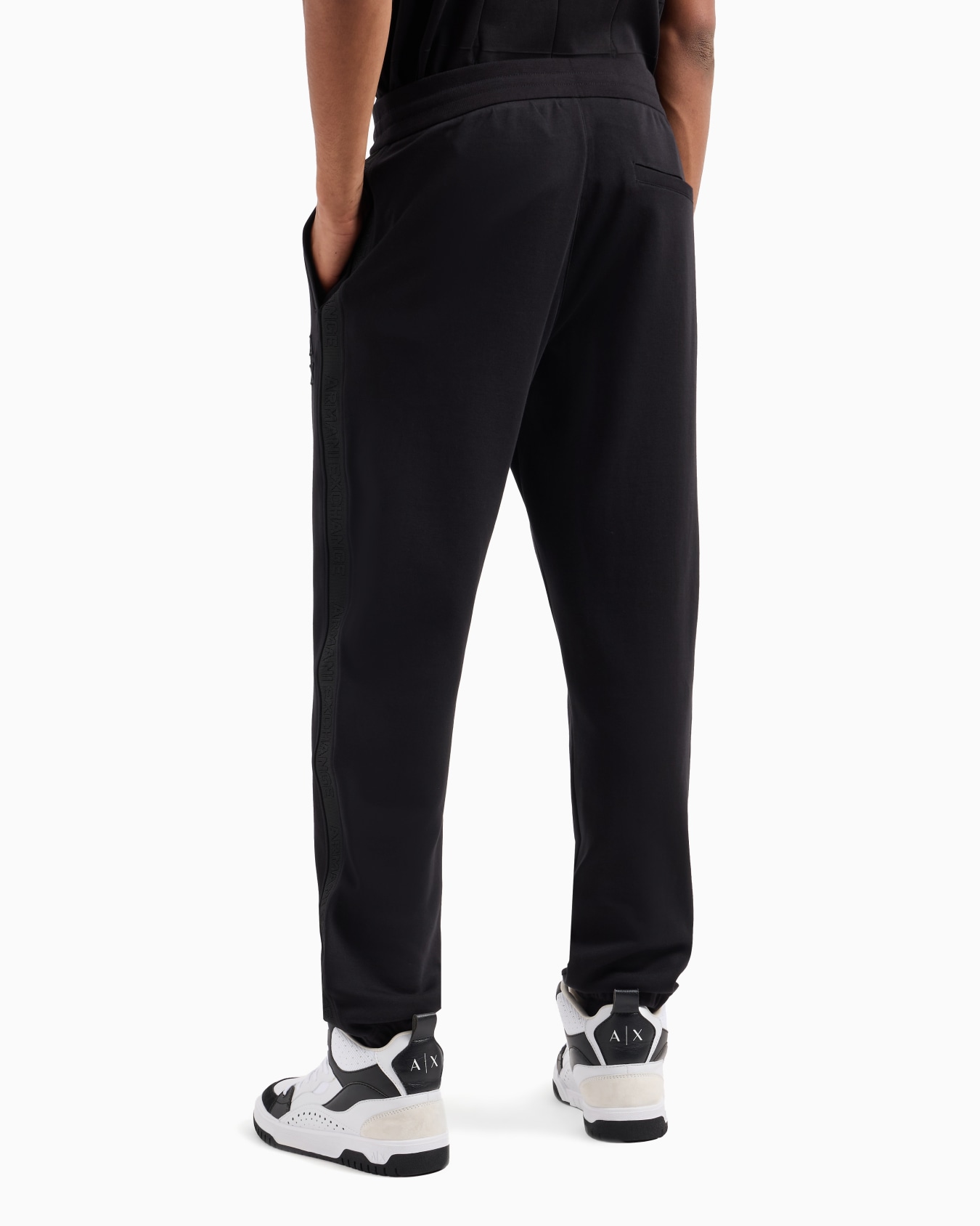  Cotton Interlock Jogger Pants with Logo Tape Slide 2