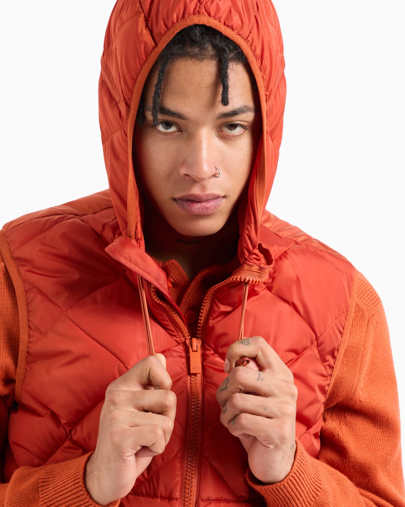 ASV Nylon Hooded Sleeveless Down Jacket Slide 4