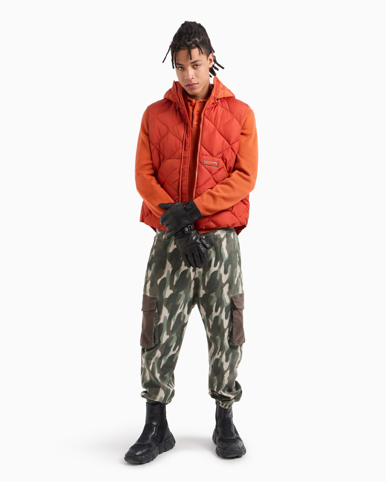 ASV Nylon Hooded Sleeveless Down Jacket Slide 3
