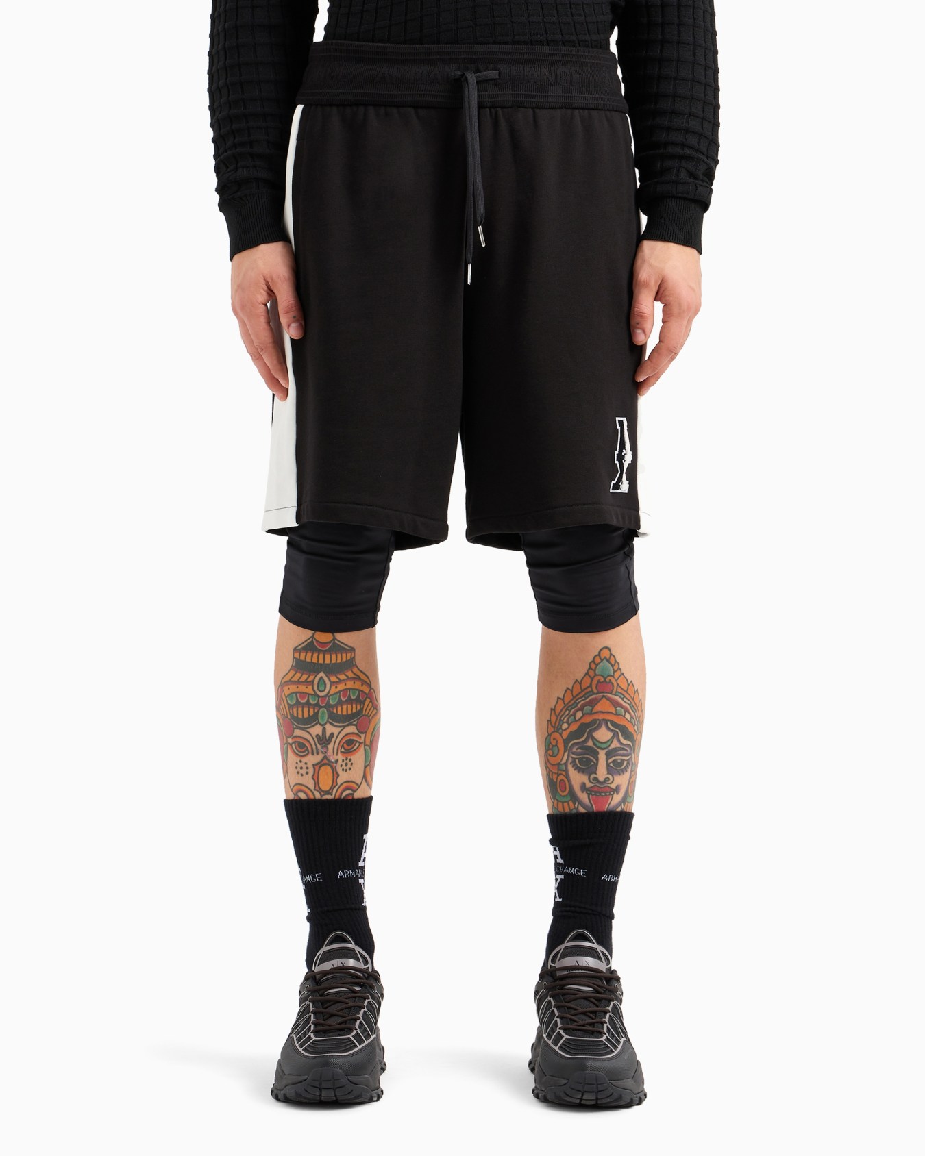  cotton french terry bermuda shorts with logo Slide 1