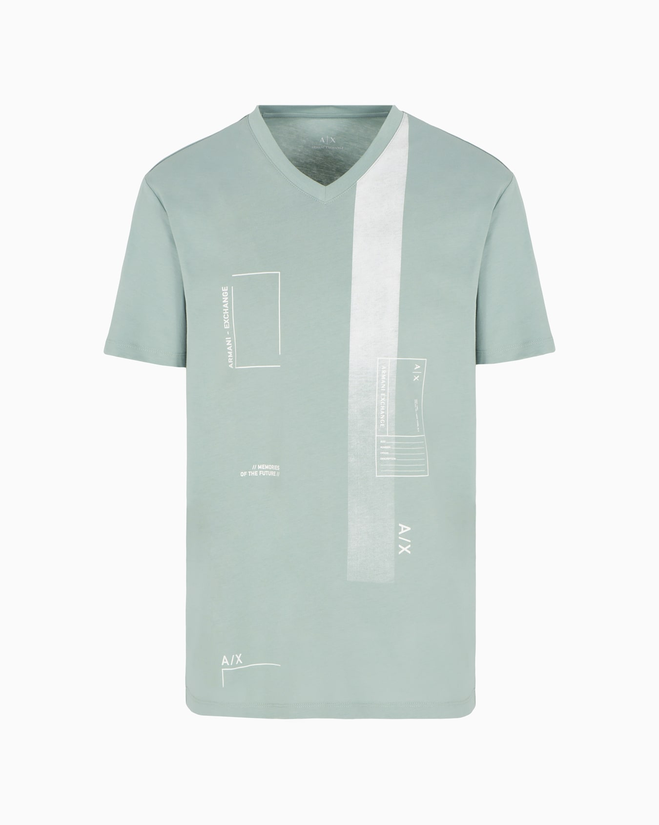 AX Logo V-Neck Short Sleeve T-Shirt Slide 0