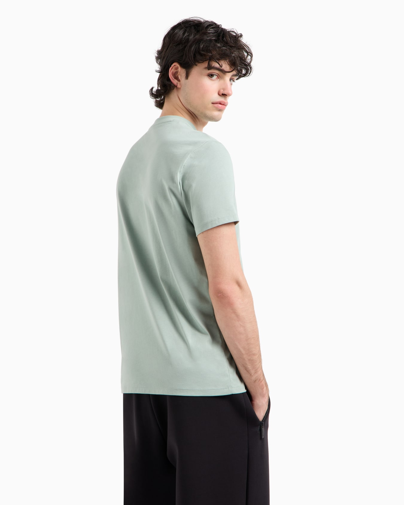 AX Logo V-Neck Short Sleeve T-Shirt Slide 2