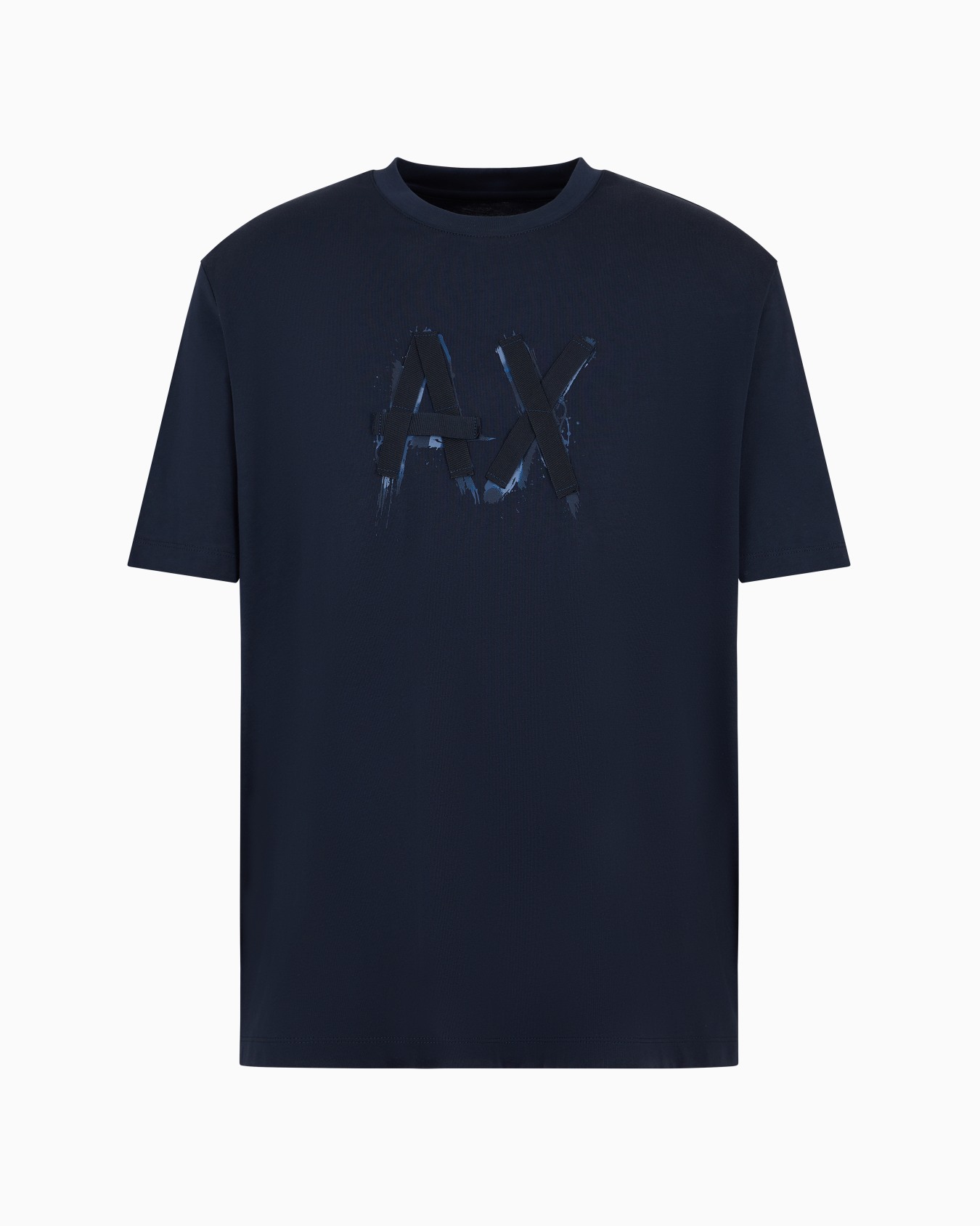 Camiseta regular fit con logo efecto pincelada en algodón ASV Diapositiva 0