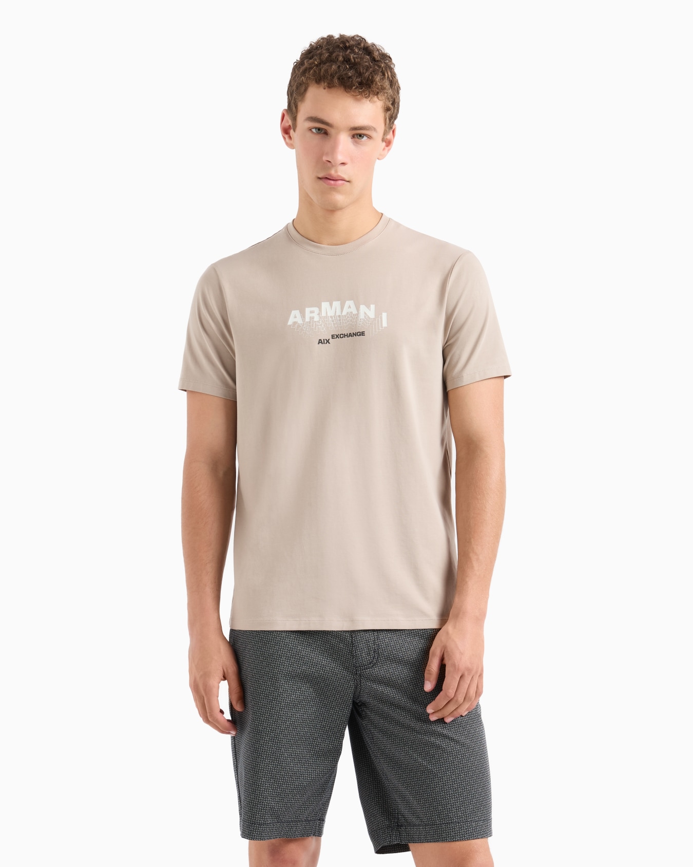Slim fit T-shirt with 3D effect logo in ASV stretch jersey Slide 1