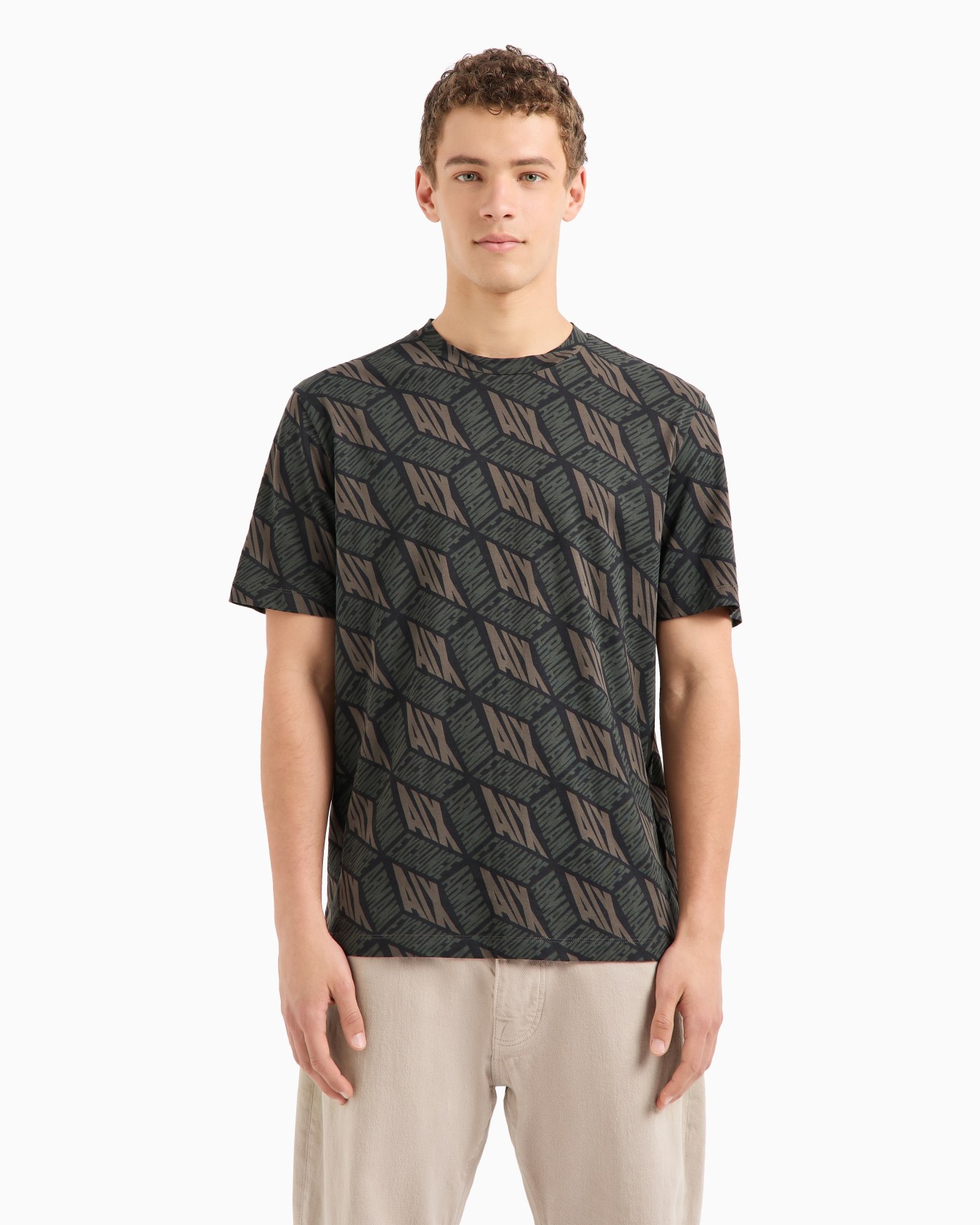 T-Shirt mit normaler Passform und 3D-Effektdruck aus ASV-Baumwolle Folie 1