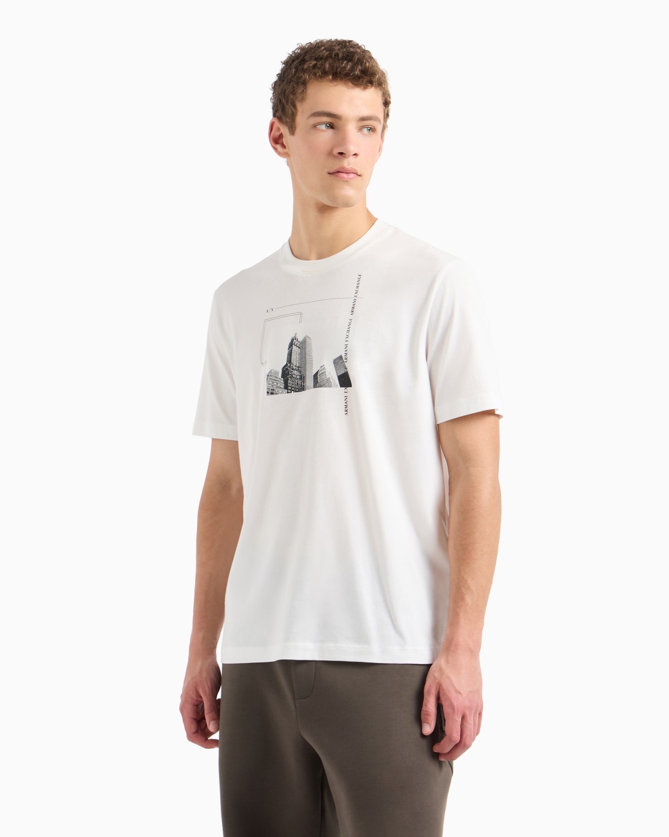 Regular fit T-shirt with photographic print in ASV fabric Slide 1