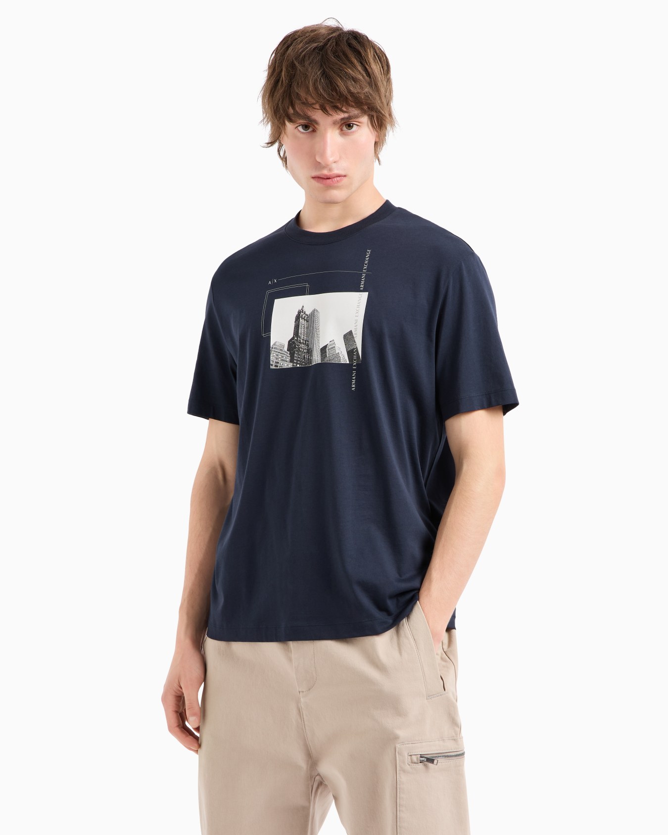 Regular fit T-shirt with photographic print in ASV fabric Slide 1
