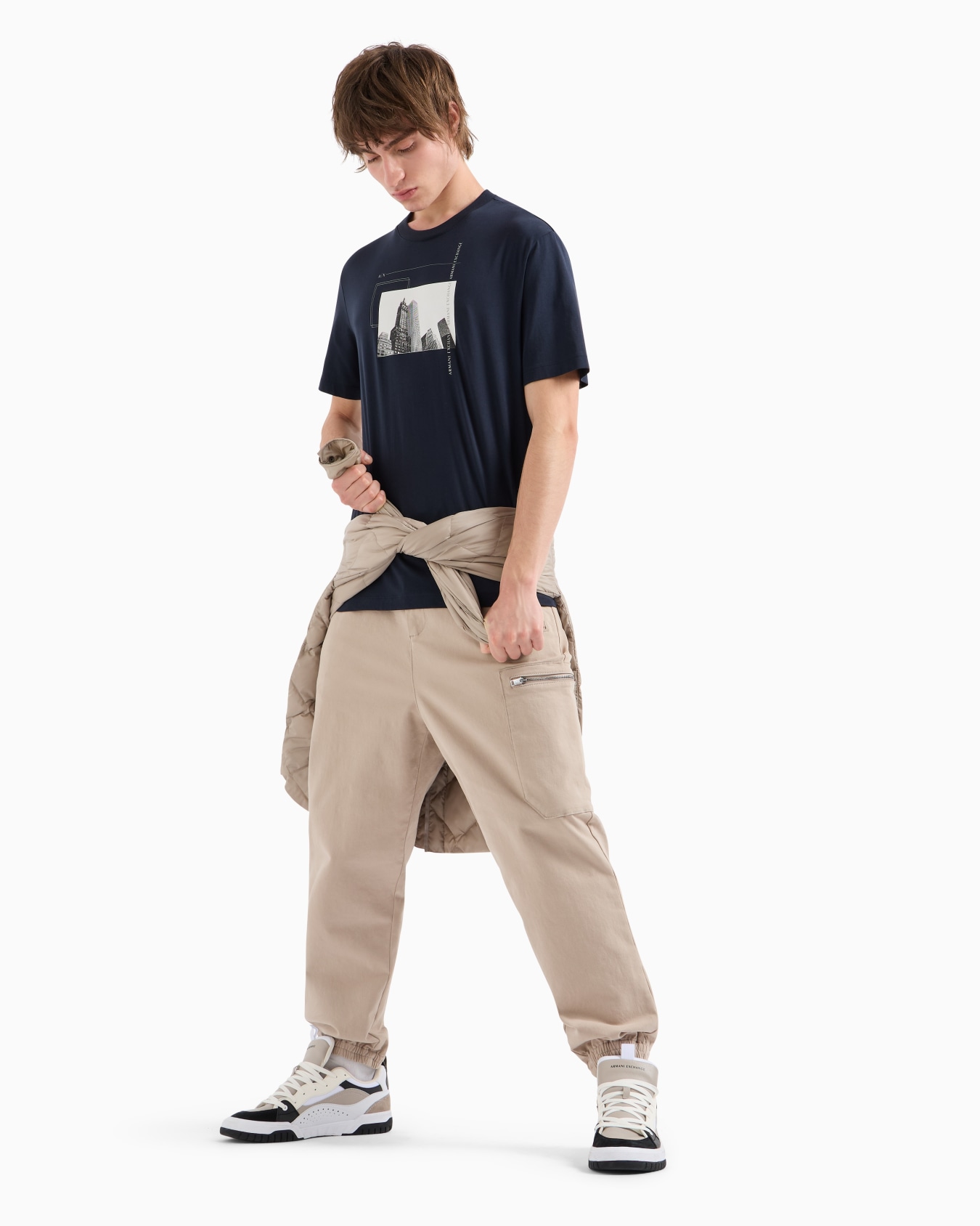 Regular fit T-shirt with photographic print in ASV fabric Slide 3