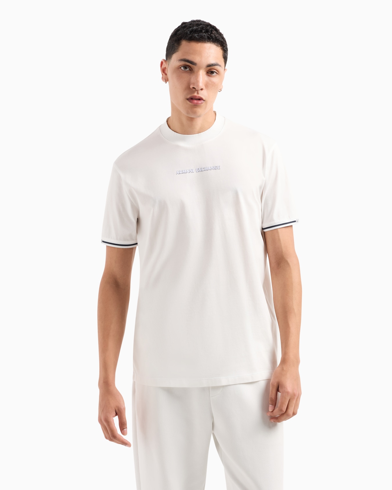 Camiseta regular fit con perfiles en contraste en algodón ASV Diapositiva 1