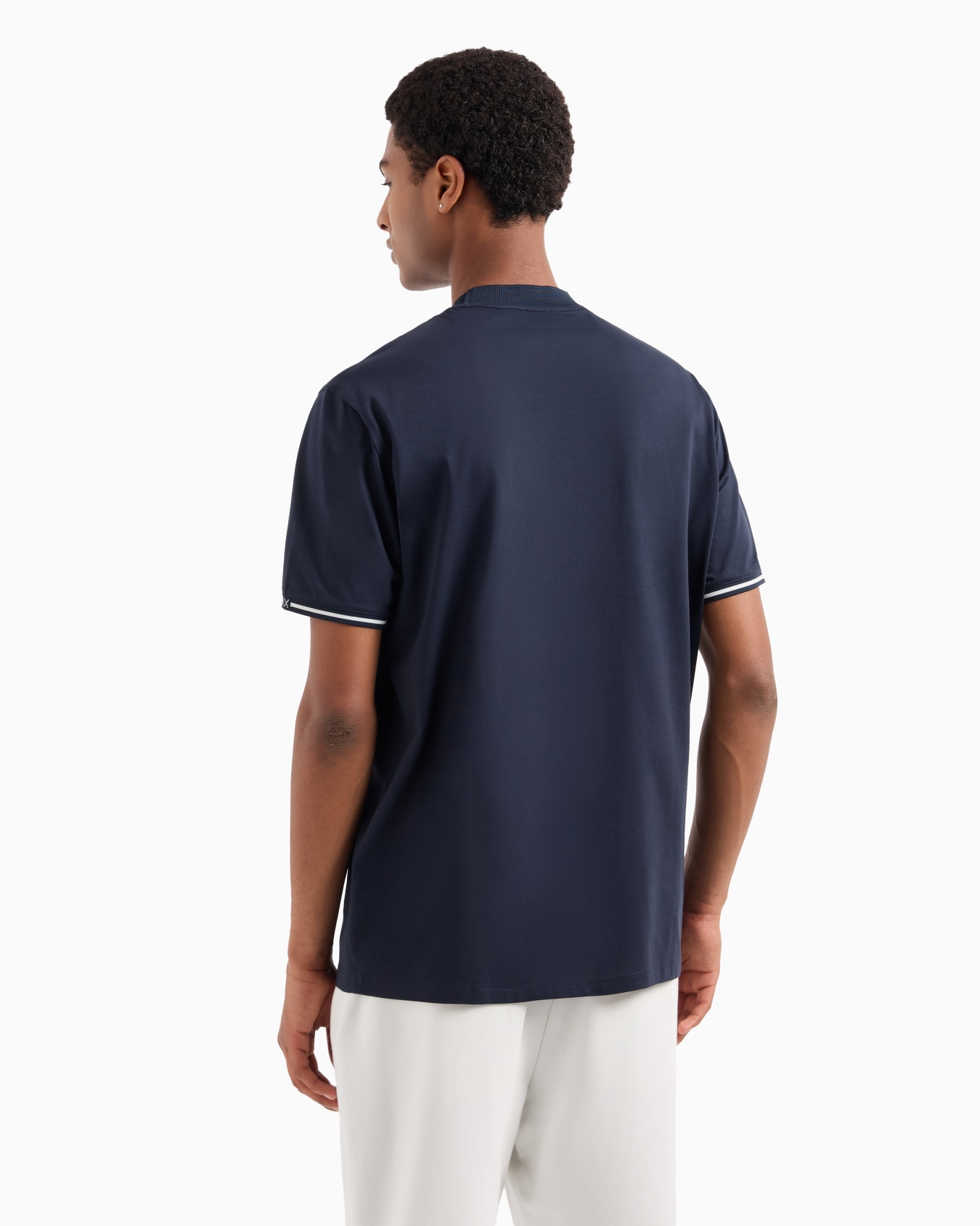 Camiseta regular fit con perfiles en contraste en algodón ASV Diapositiva 2