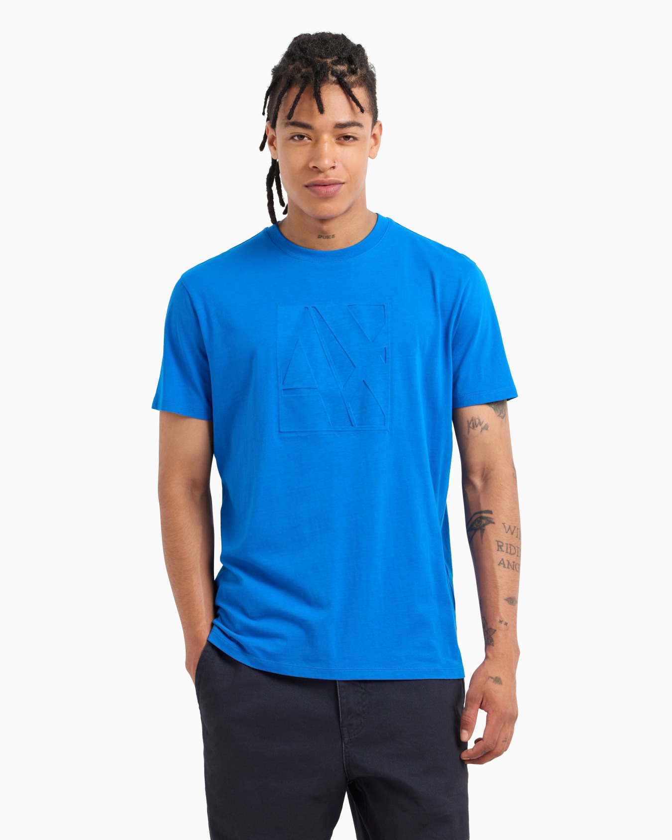 Regular fit organic cotton T-shirt with ASV maxi tonal logo Slide 1