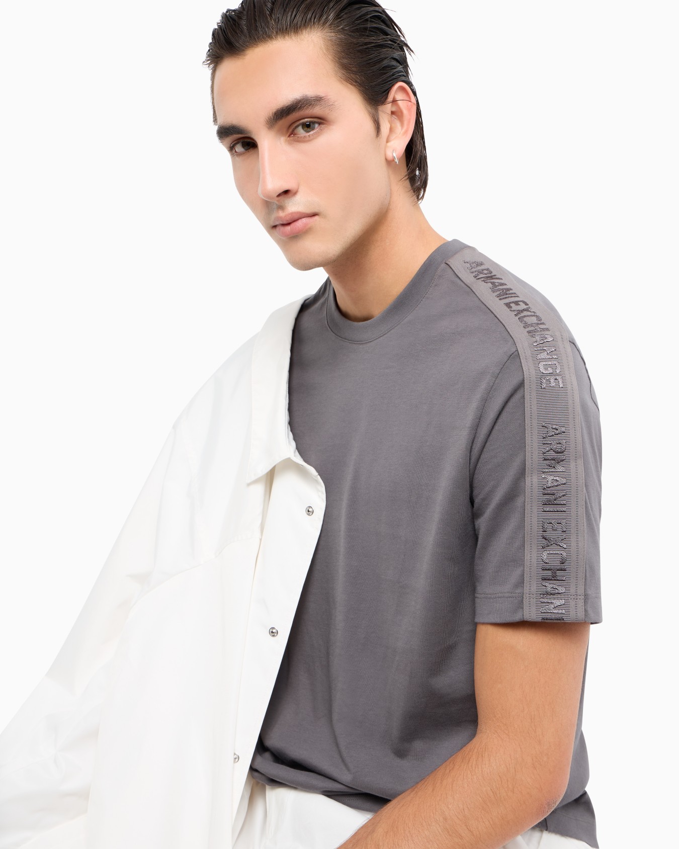 Regular fit heavy cotton T-shirt with ASV logo bands Slide 4