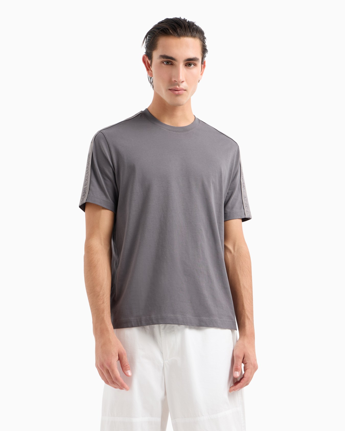 Regular fit heavy cotton T-shirt with ASV logo bands Slide 1