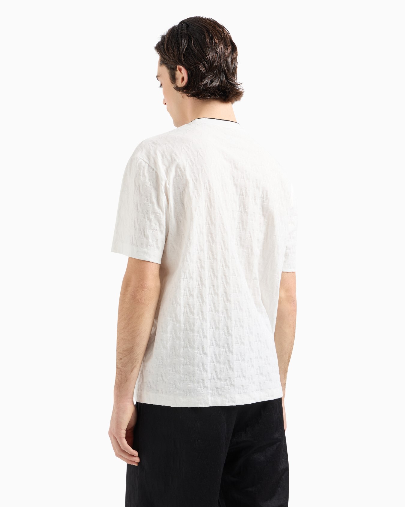 Camiseta regular fit con cuello redondo en contraste ASV Diapositiva 2