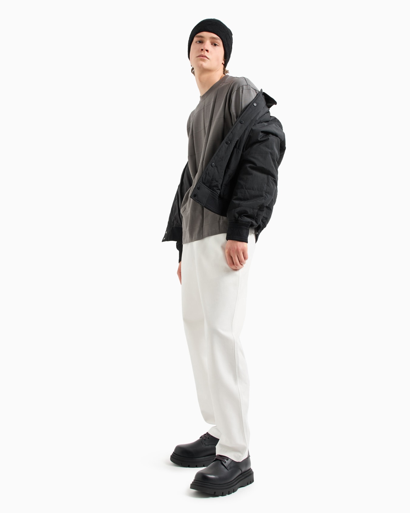 Regular fit ASV ribbed cotton T-shirt Slide 3