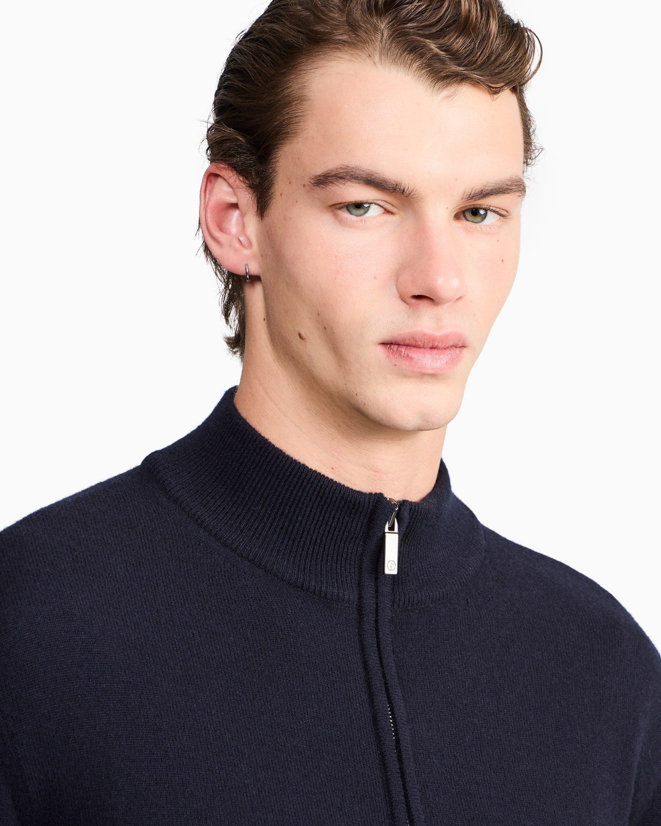 Zipped cardigan in cashmere Slide 5