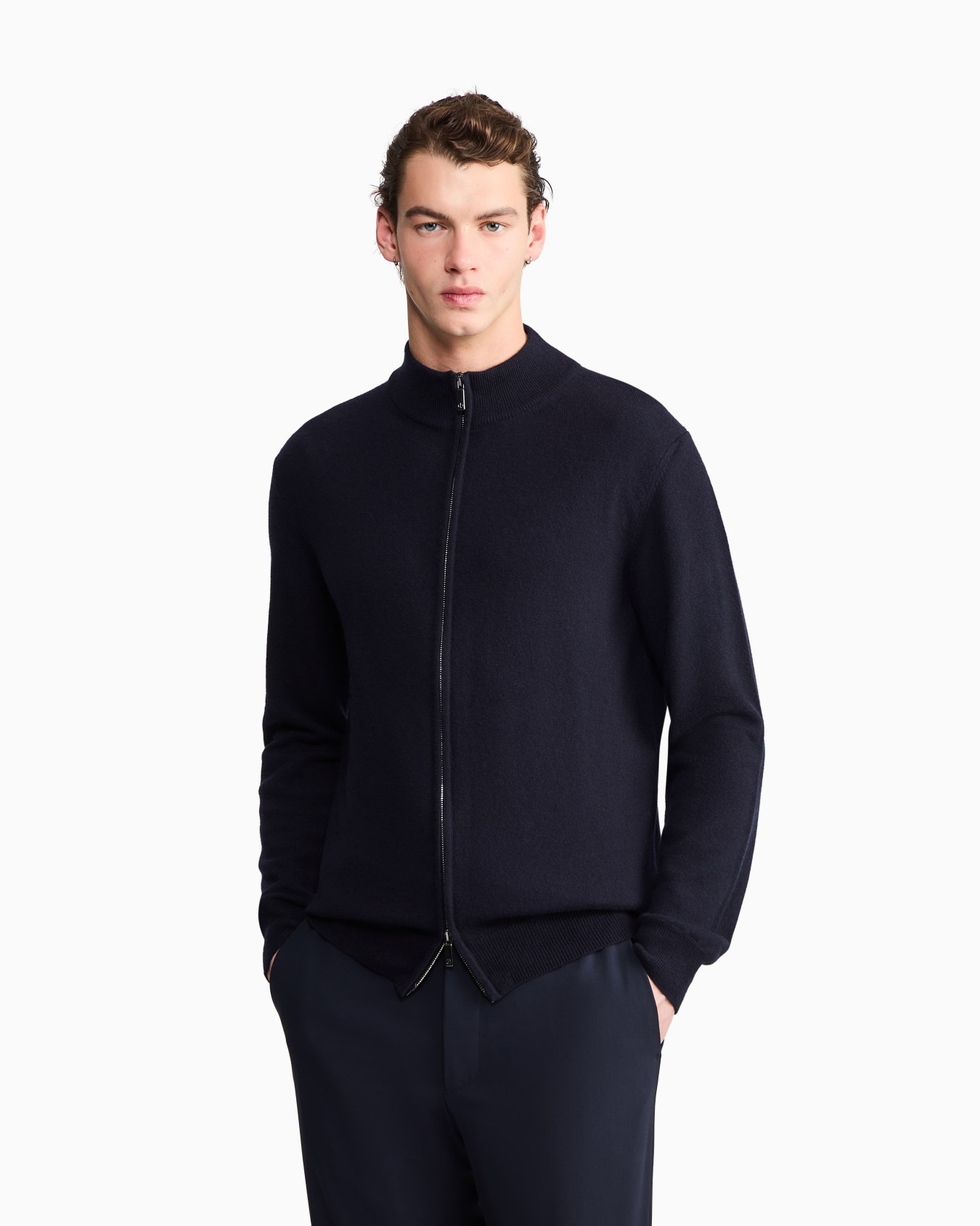 Cardigan à fermeture zippée en cachemire Diapositive 3