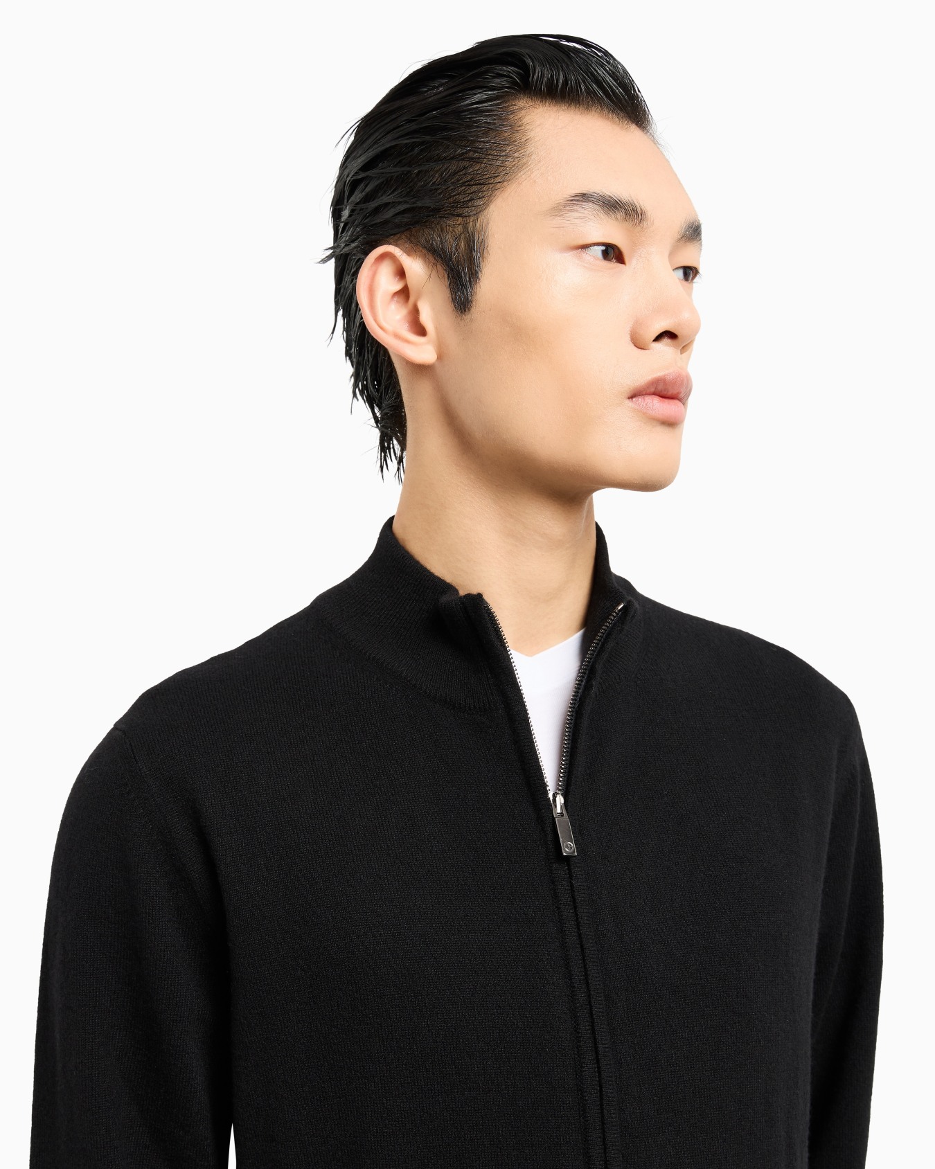 Cardigan à fermeture zippée en cachemire Diapositive 4