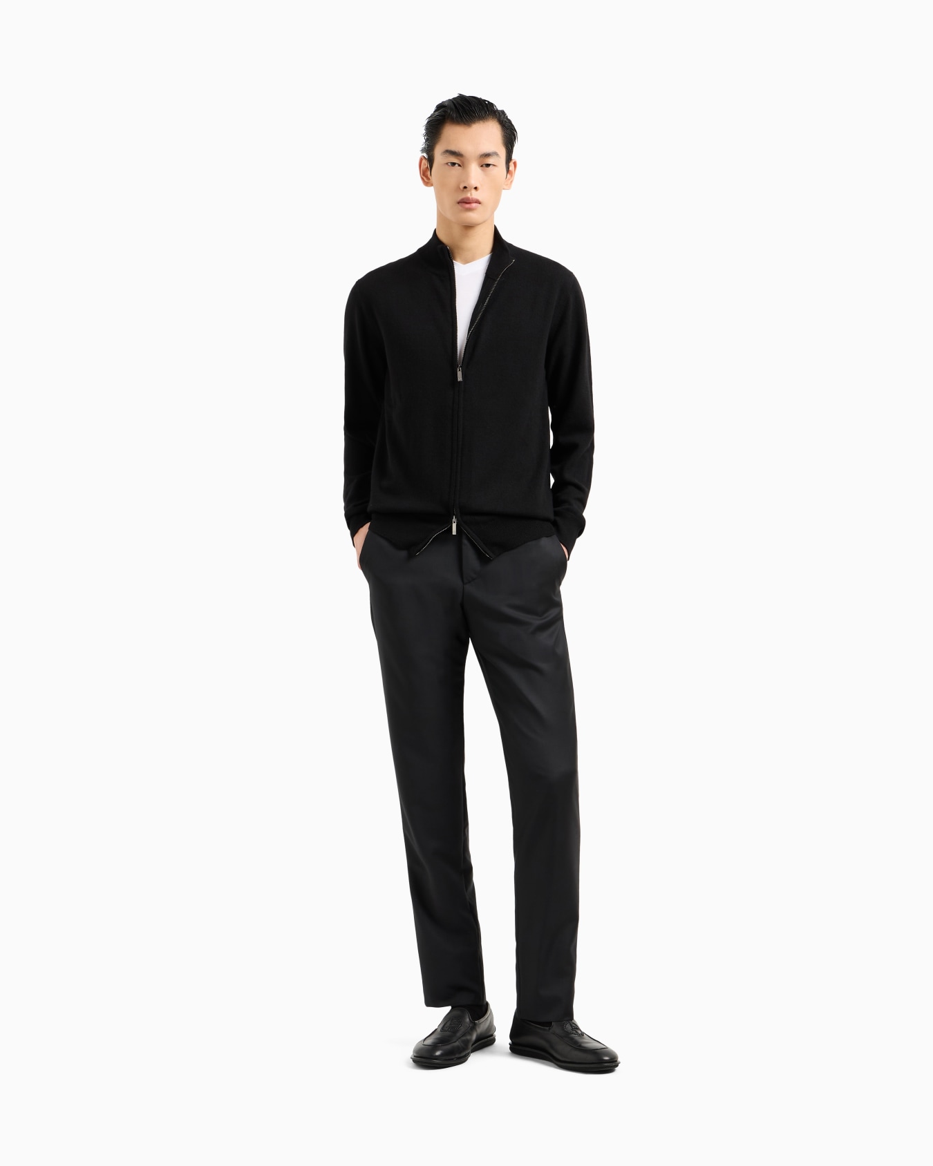 Cardigan à fermeture zippée en cachemire Diapositive 1