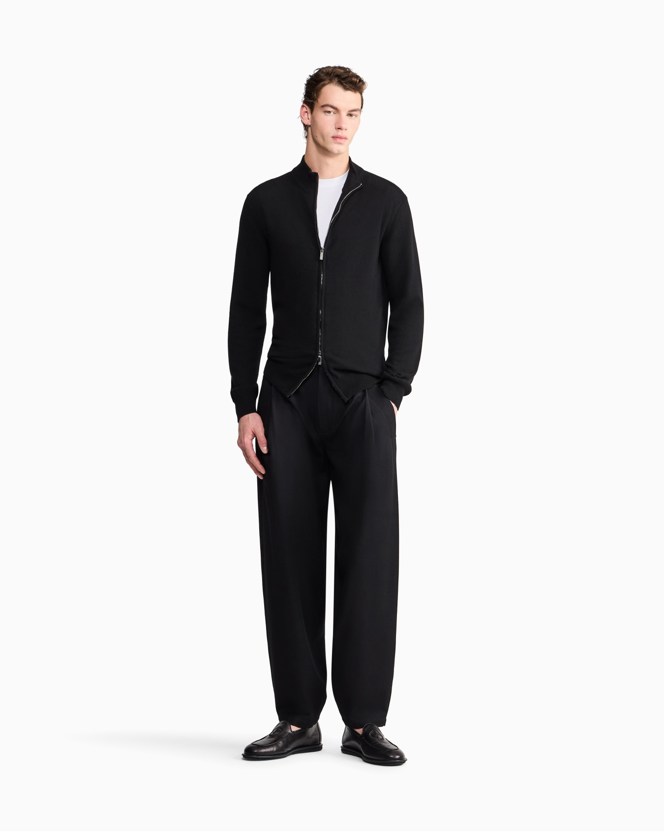 Cardigan à fermeture zippée en cachemire Diapositive 1