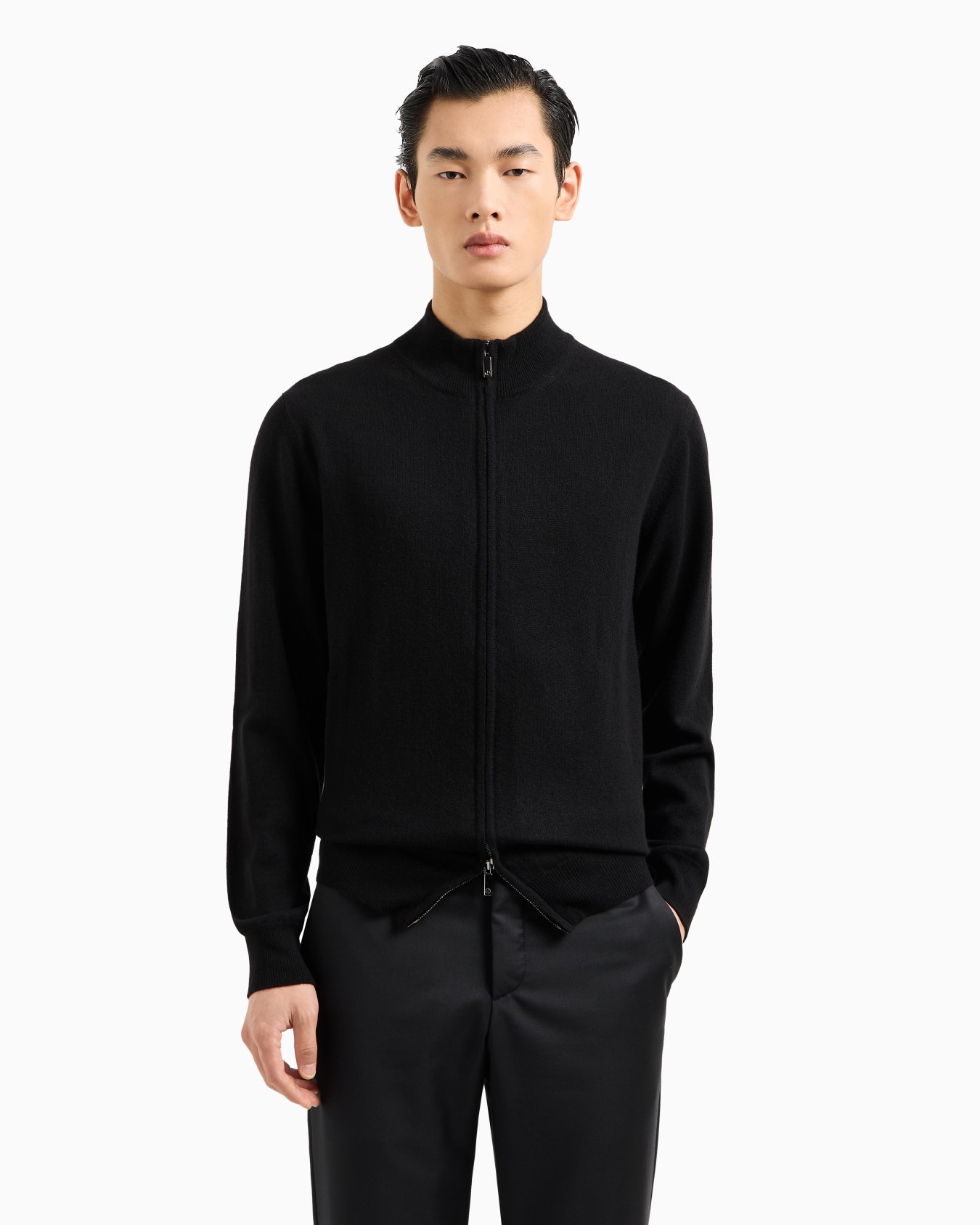 Cardigan à fermeture zippée en cachemire Diapositive 3