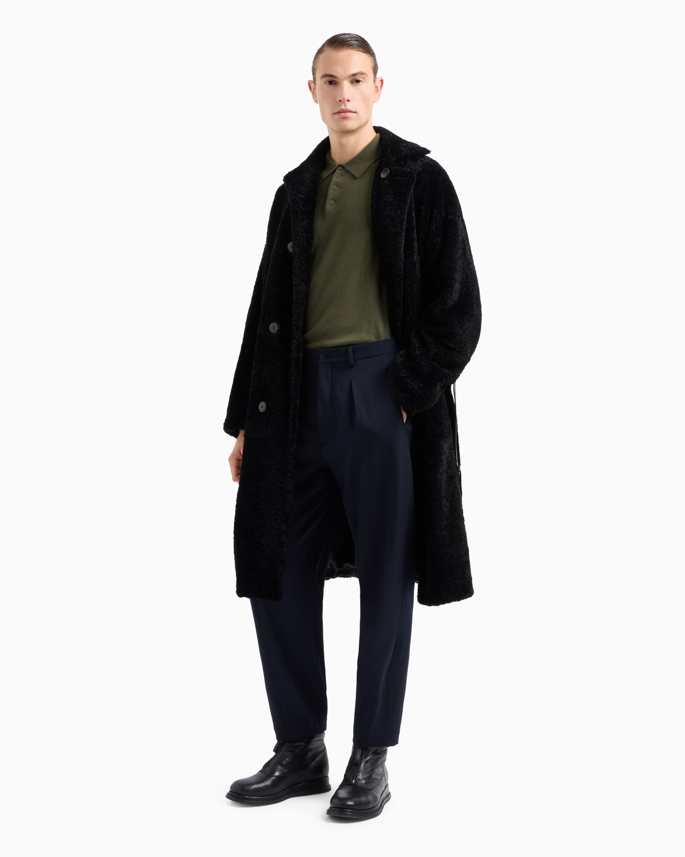 Long-sleeved cashmere polo shirt Slide 3