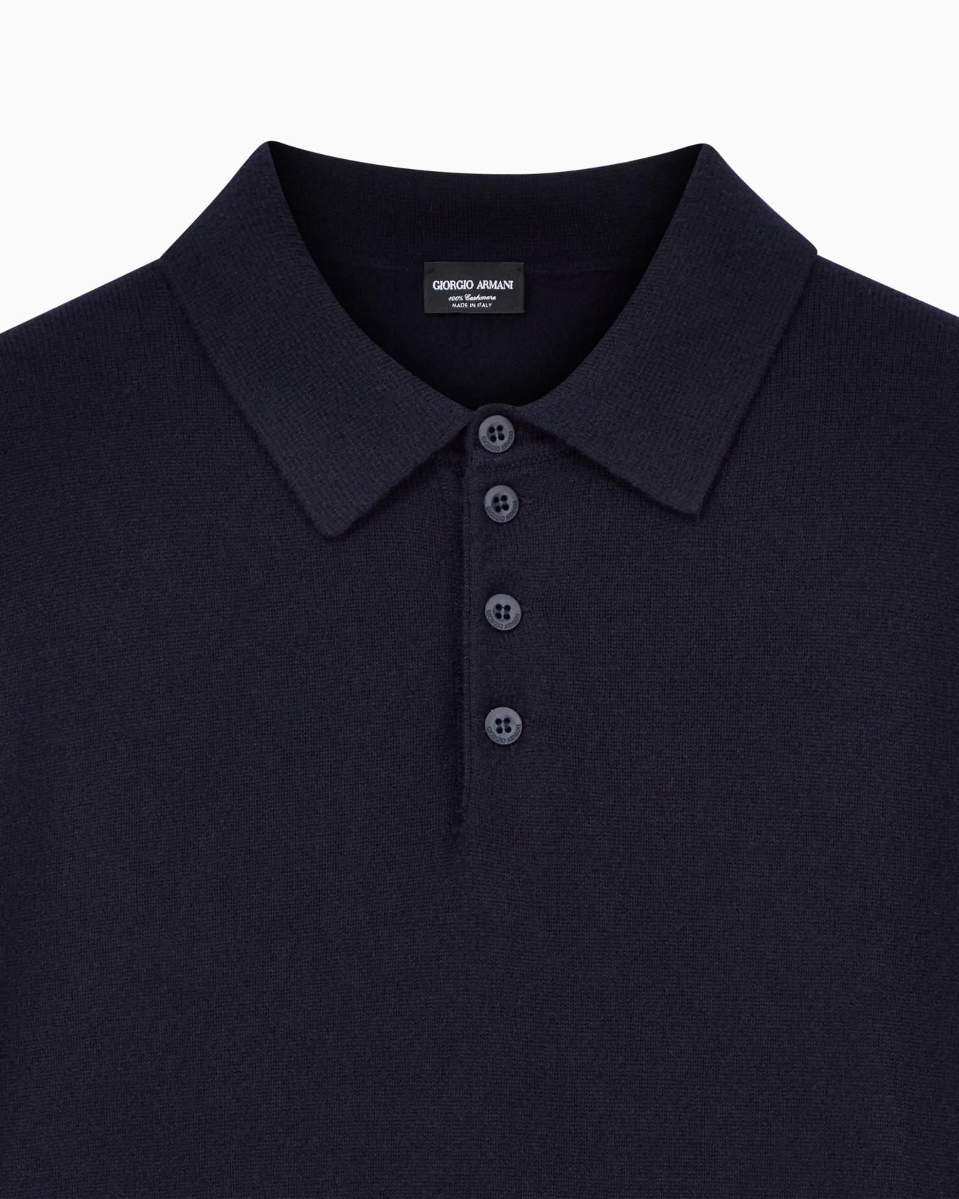 Long-sleeved cashmere polo shirt Slide 4