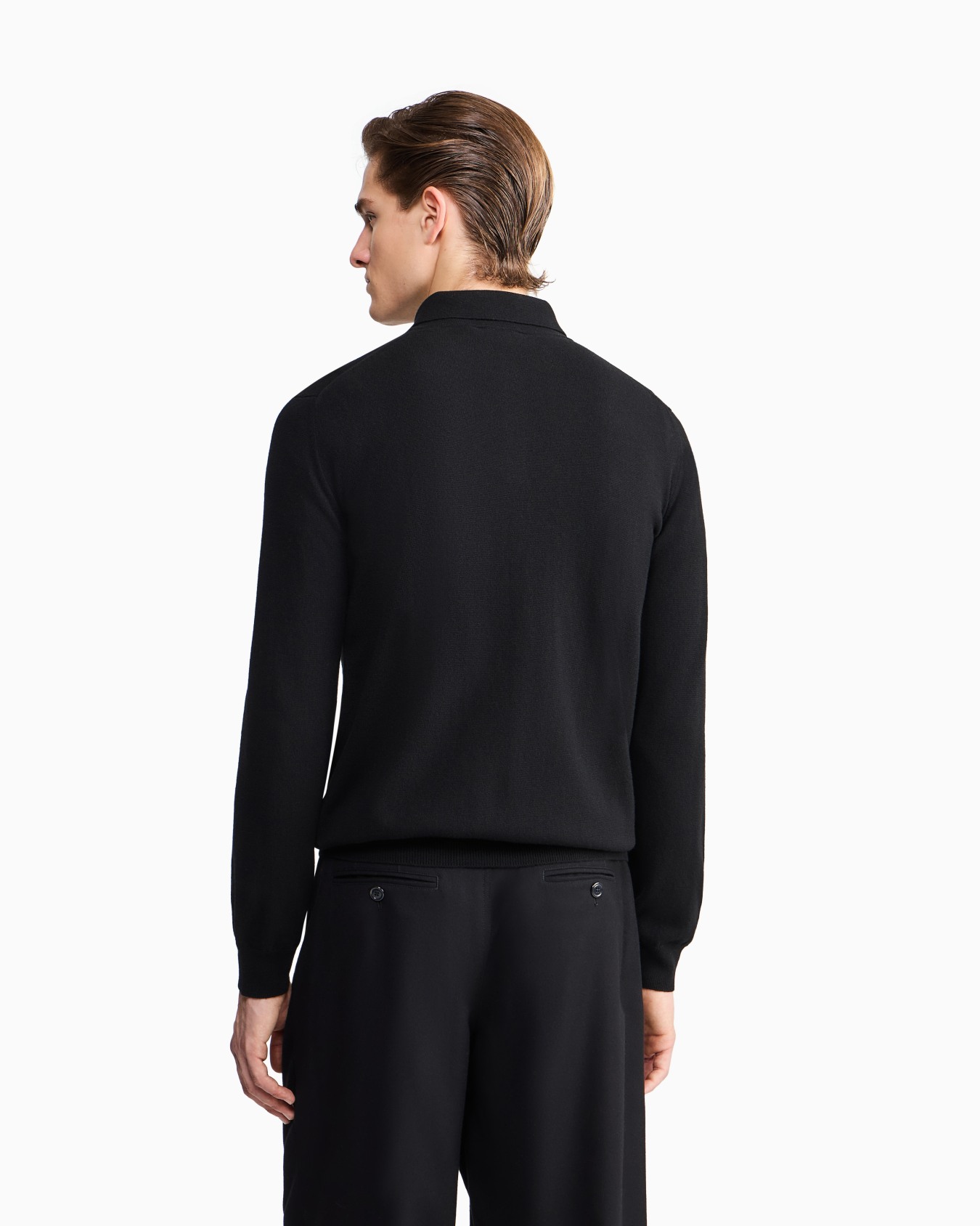 Long-sleeved cashmere polo shirt Slide 5