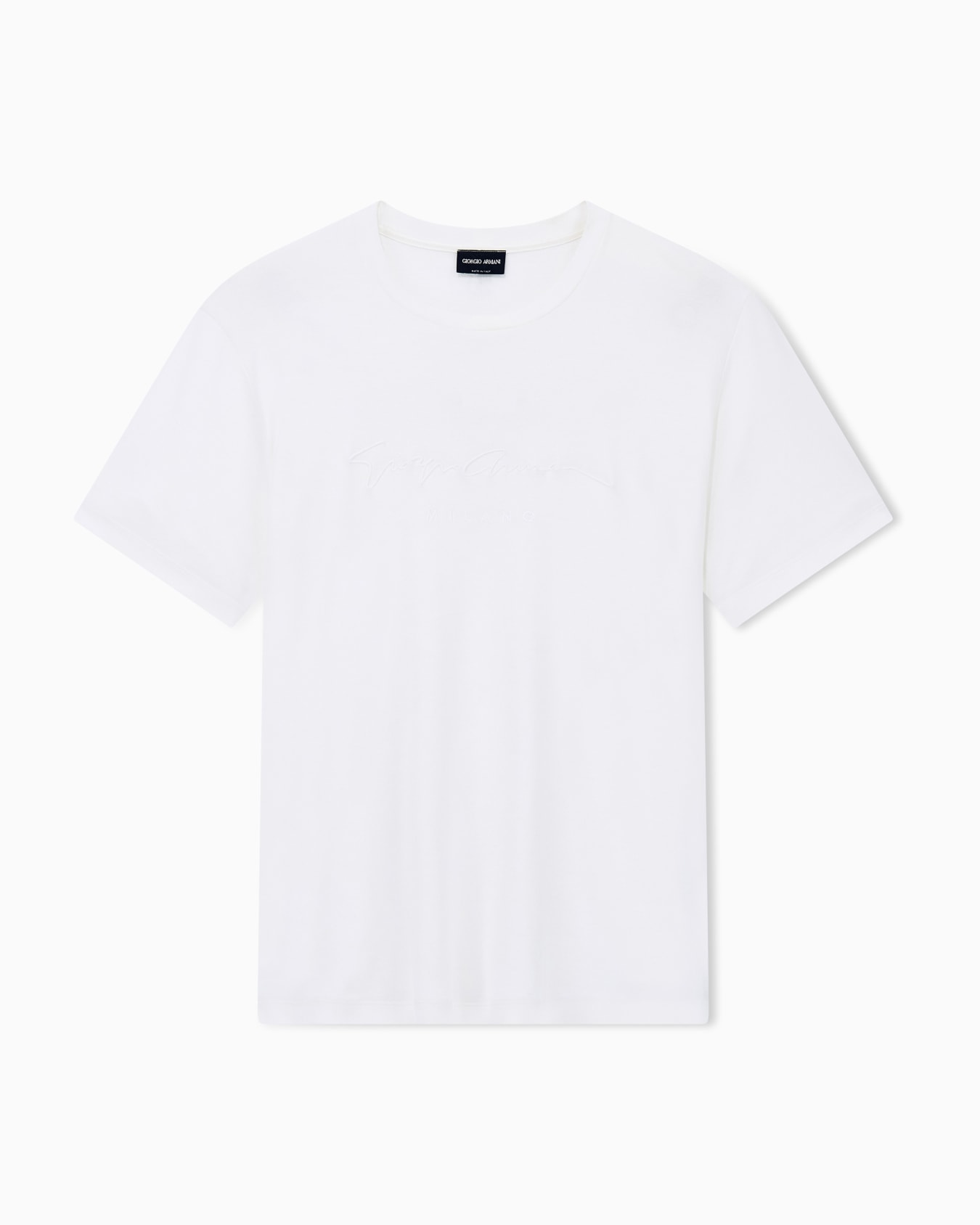 Pure cotton interlock signature logo T-shirt Slide 0