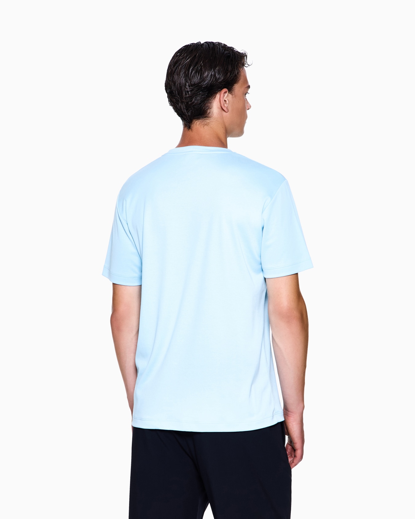 T-shirt in interlock di puro cotone con logo signature Slide 2