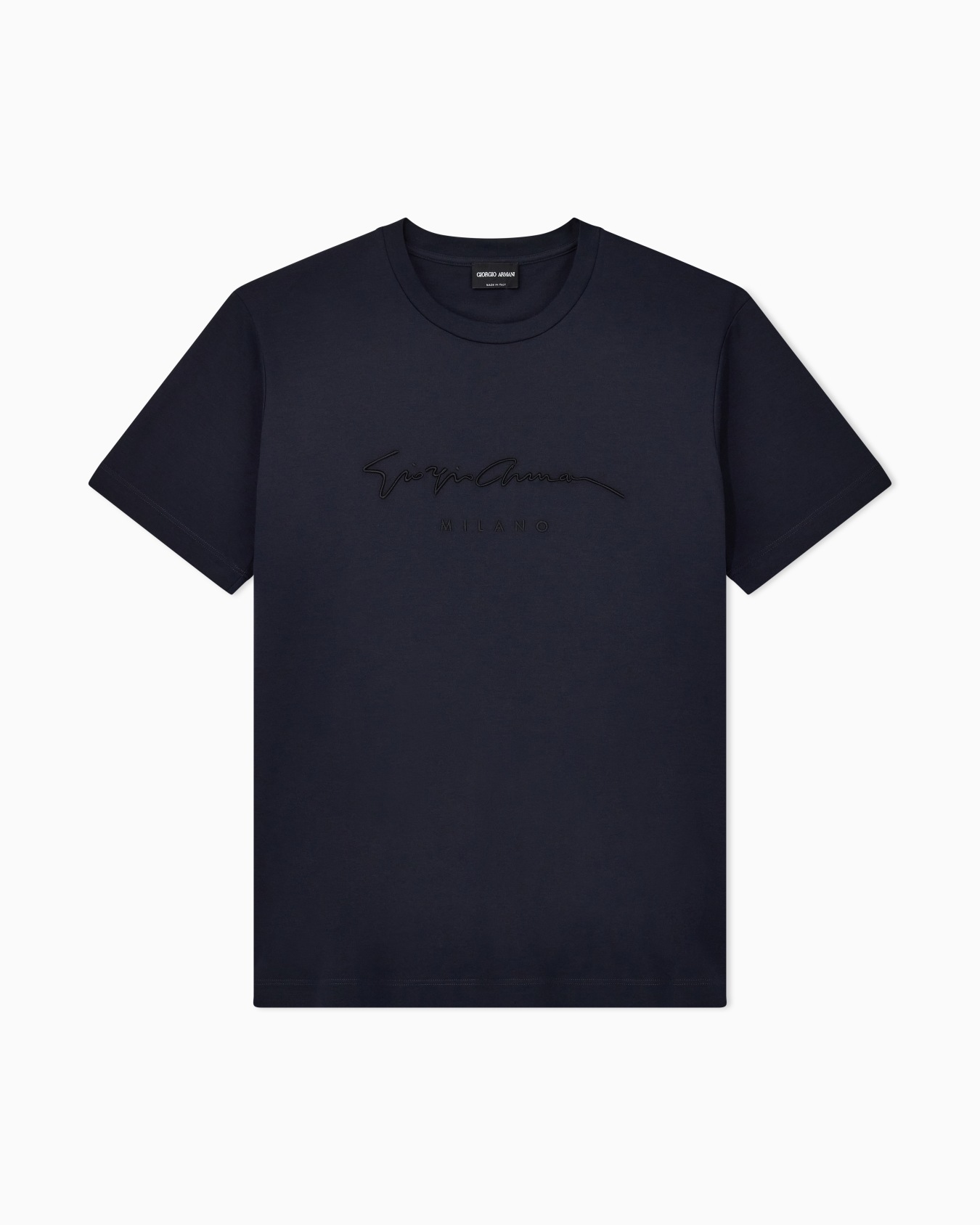 Pure cotton interlock signature logo T-shirt Slide 0
