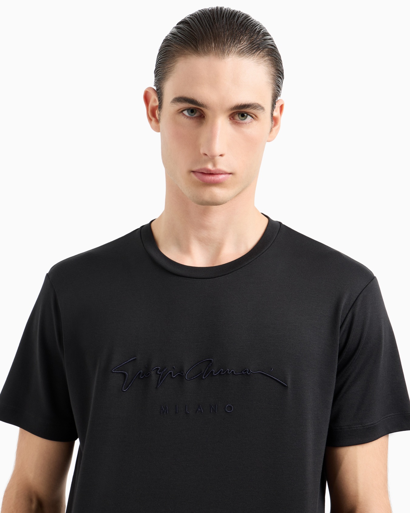 Pure cotton interlock signature logo T-shirt Slide 4
