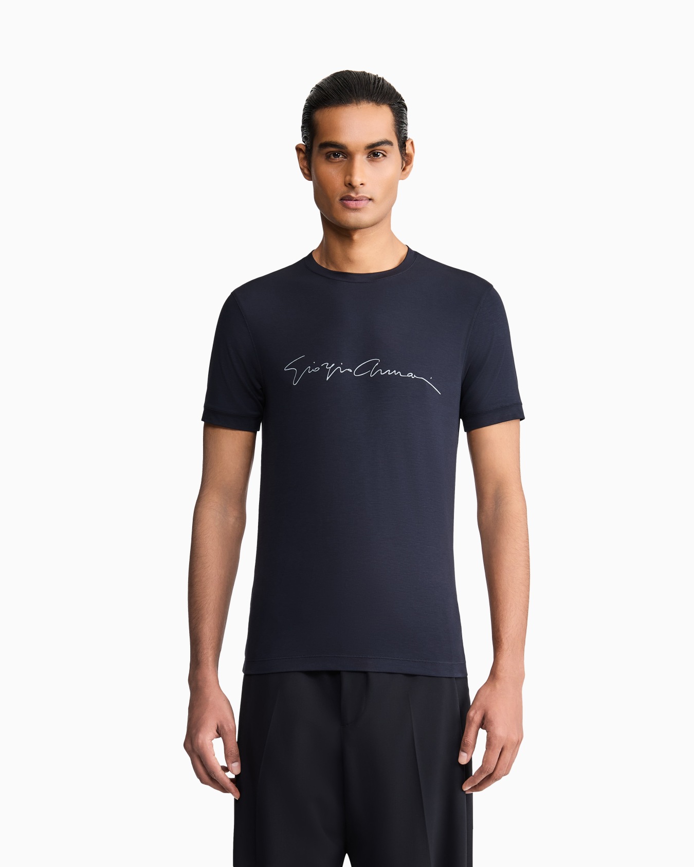 ASV stretch-viscose T-shirt with signature logo Slide 3