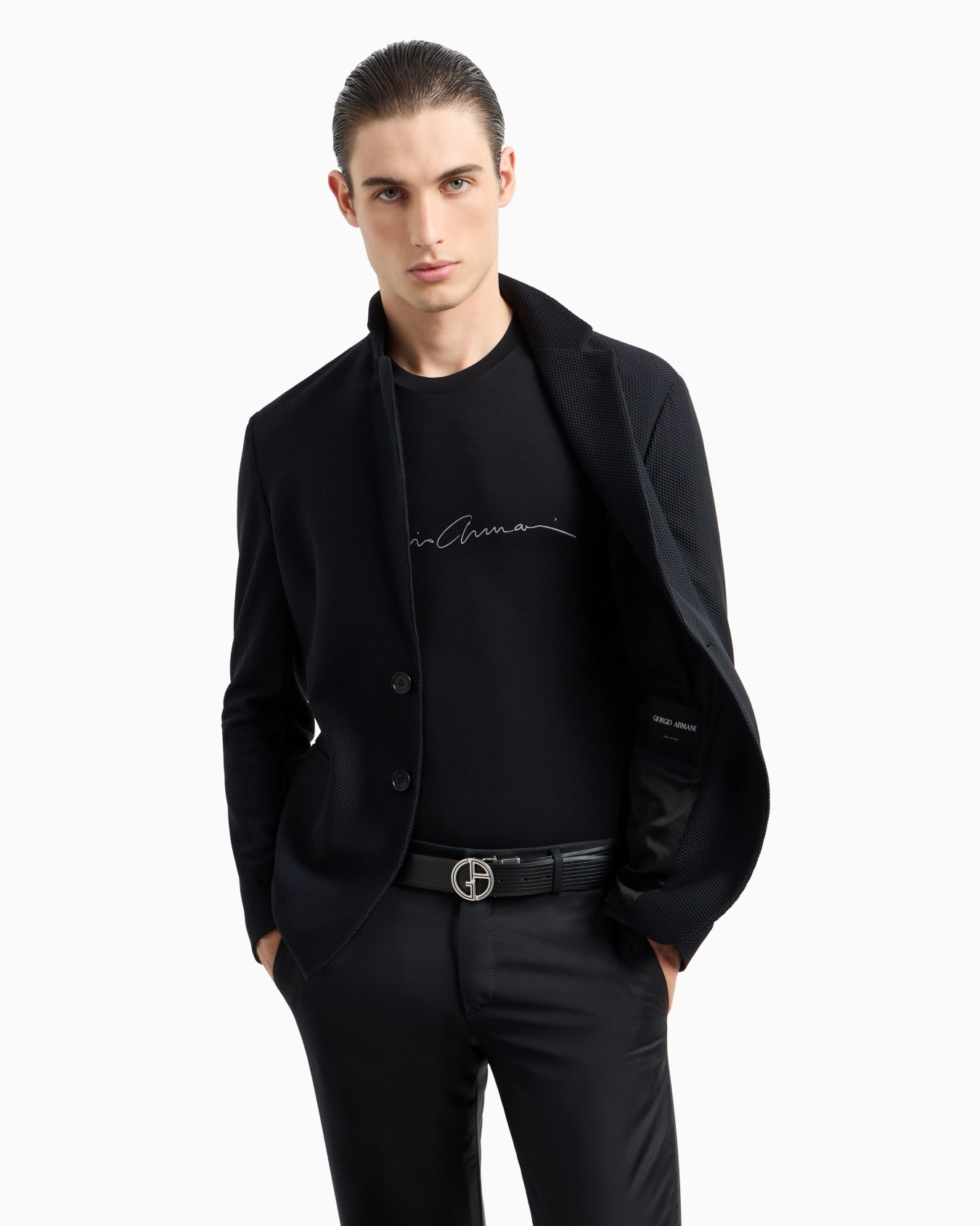 ASV stretch-viscose T-shirt with signature logo Slide 5