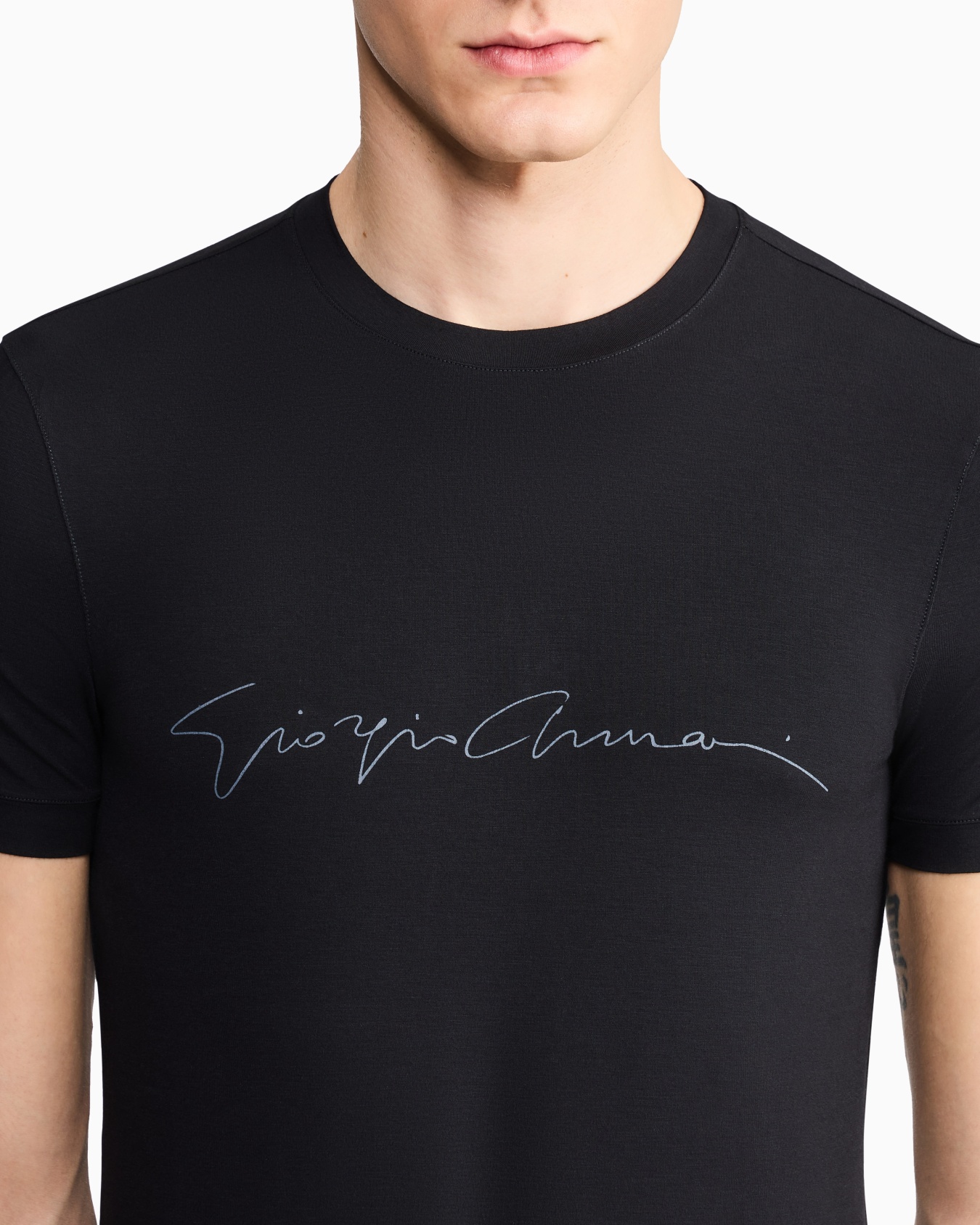 ASV stretch-viscose T-shirt with signature logo Slide 6