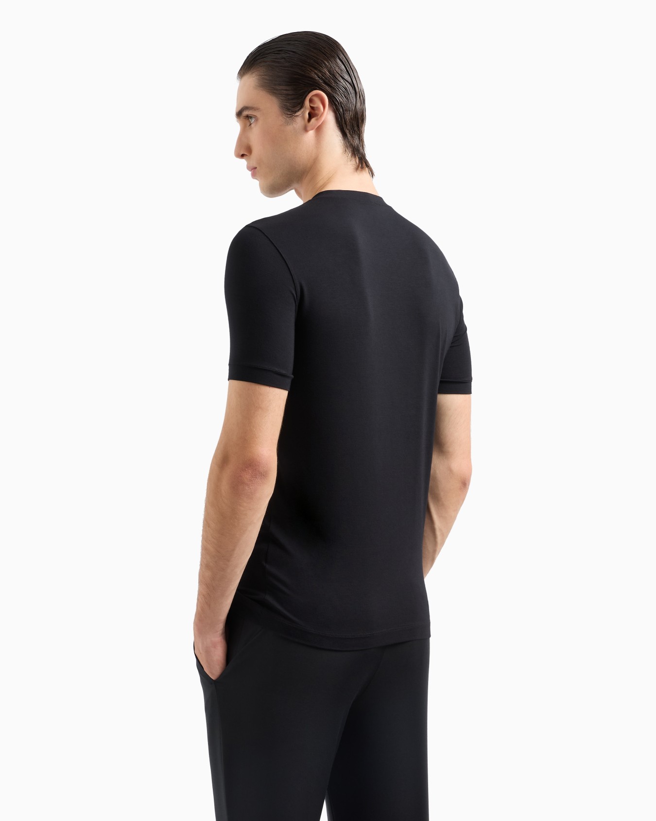 ASV stretch-viscose T-shirt with signature logo Slide 2