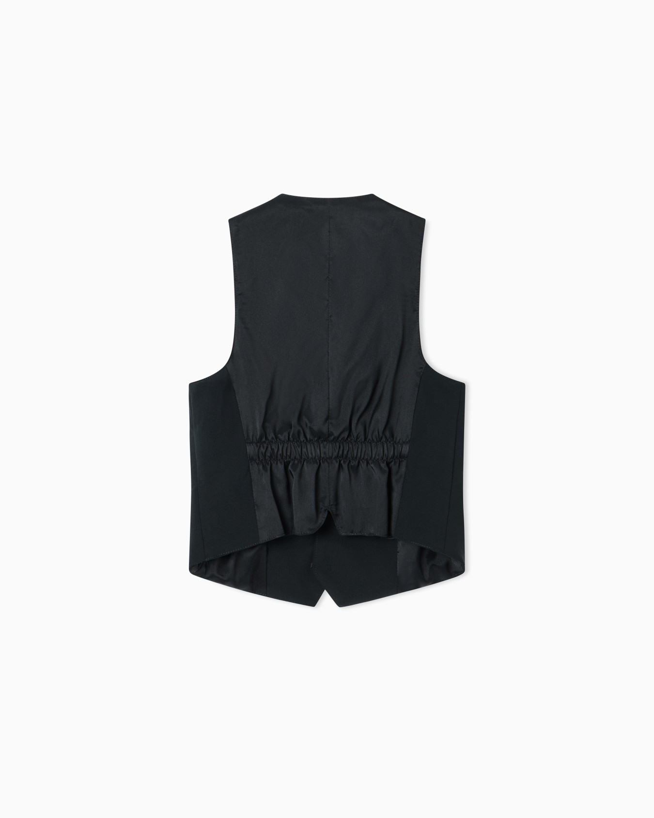 Single-breasted waistcoat in light wool with satin details Slide 2