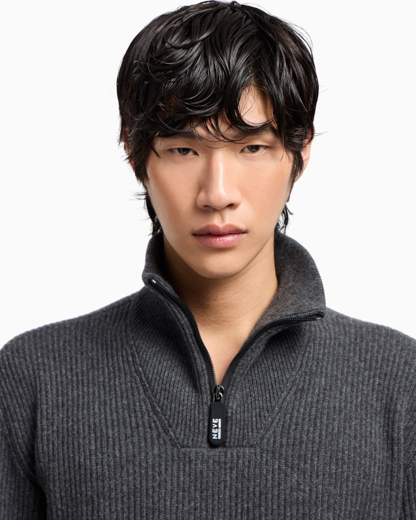 Giorgio Armani Neve mock-neck jumper in wool and cashmere Slide 5