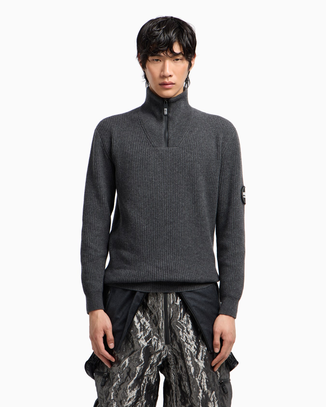 Giorgio Armani Neve mock-neck jumper in wool and cashmere Slide 4