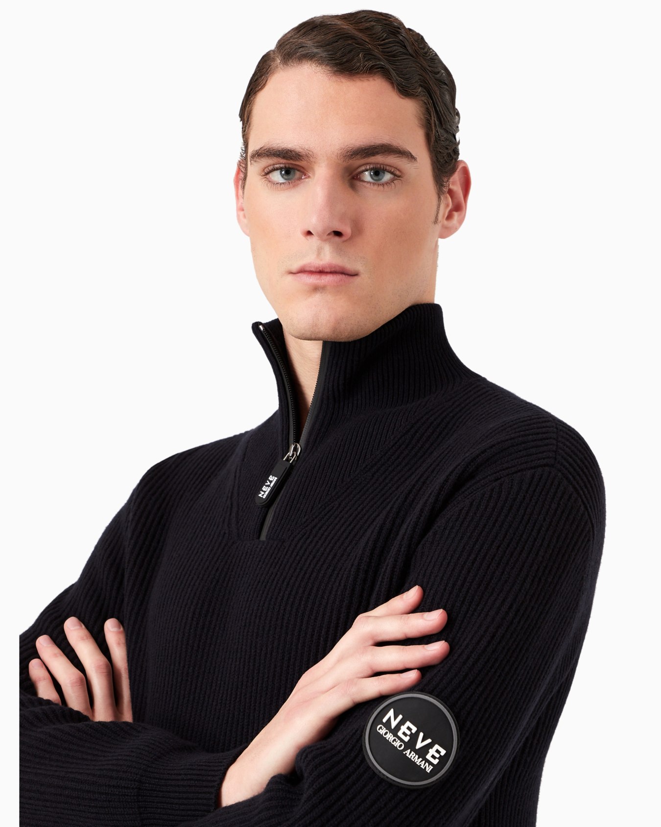 Giorgio Armani Neve mock-neck jumper in wool and cashmere Slide 5