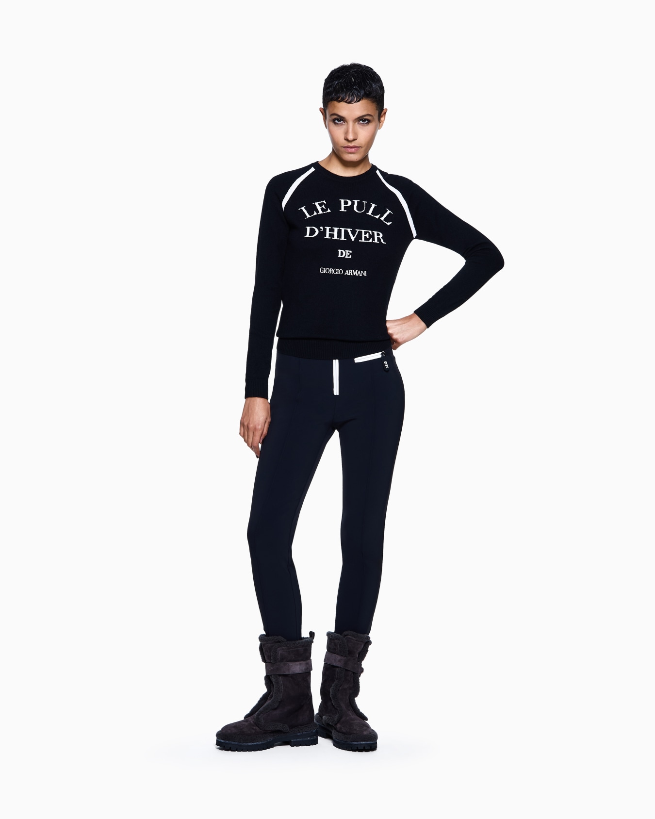 Giorgio Armani Neve cashmere crew-neck sweater Slide 1