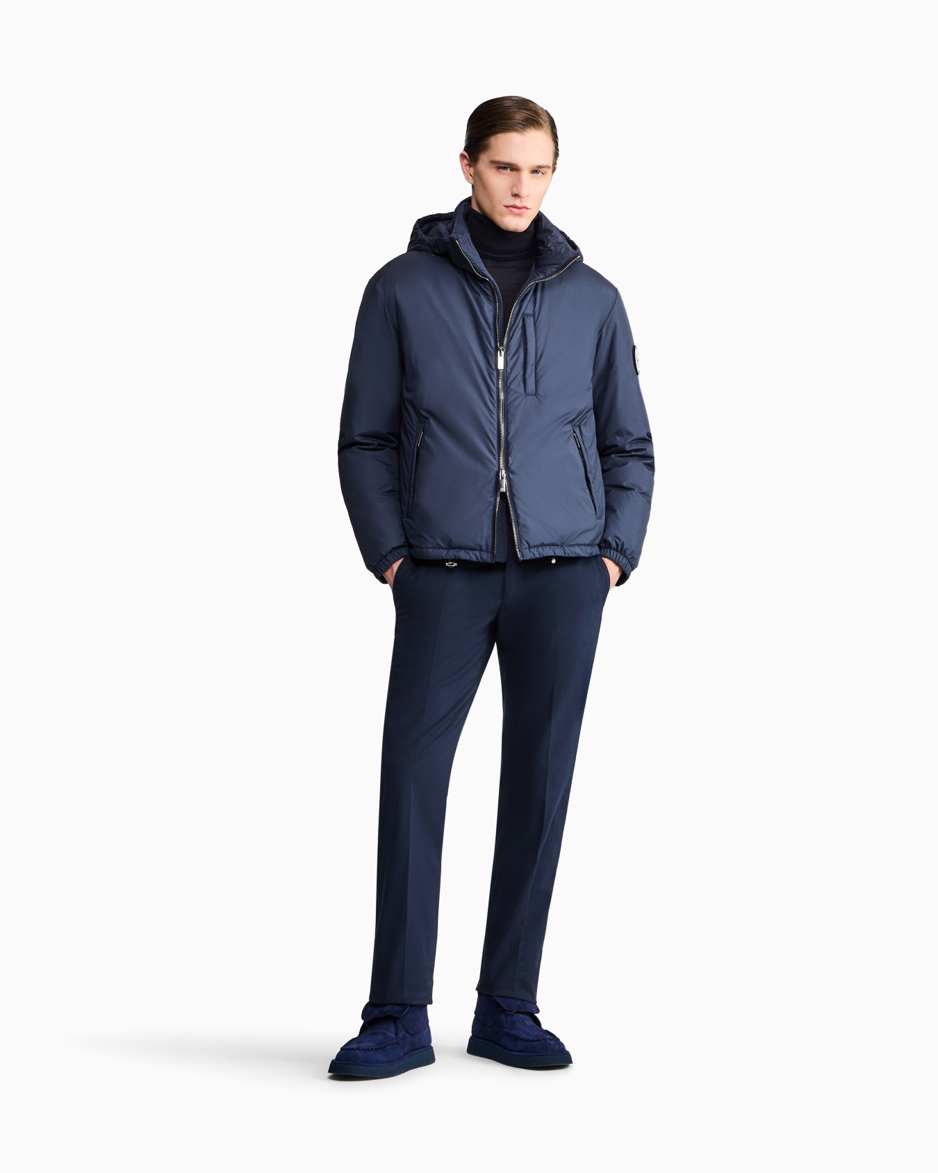 Hooded blouson with goose-down padding ASV Slide 1