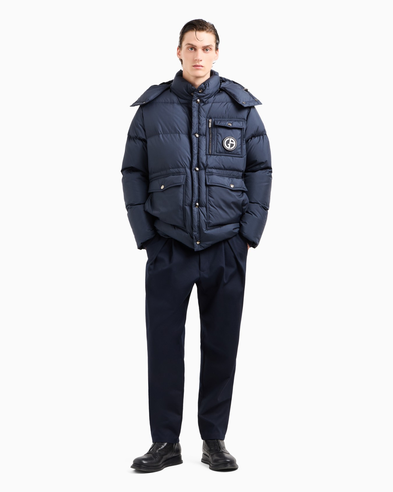 Hooded bomber jacket with goose-down padding ASV Slide 3