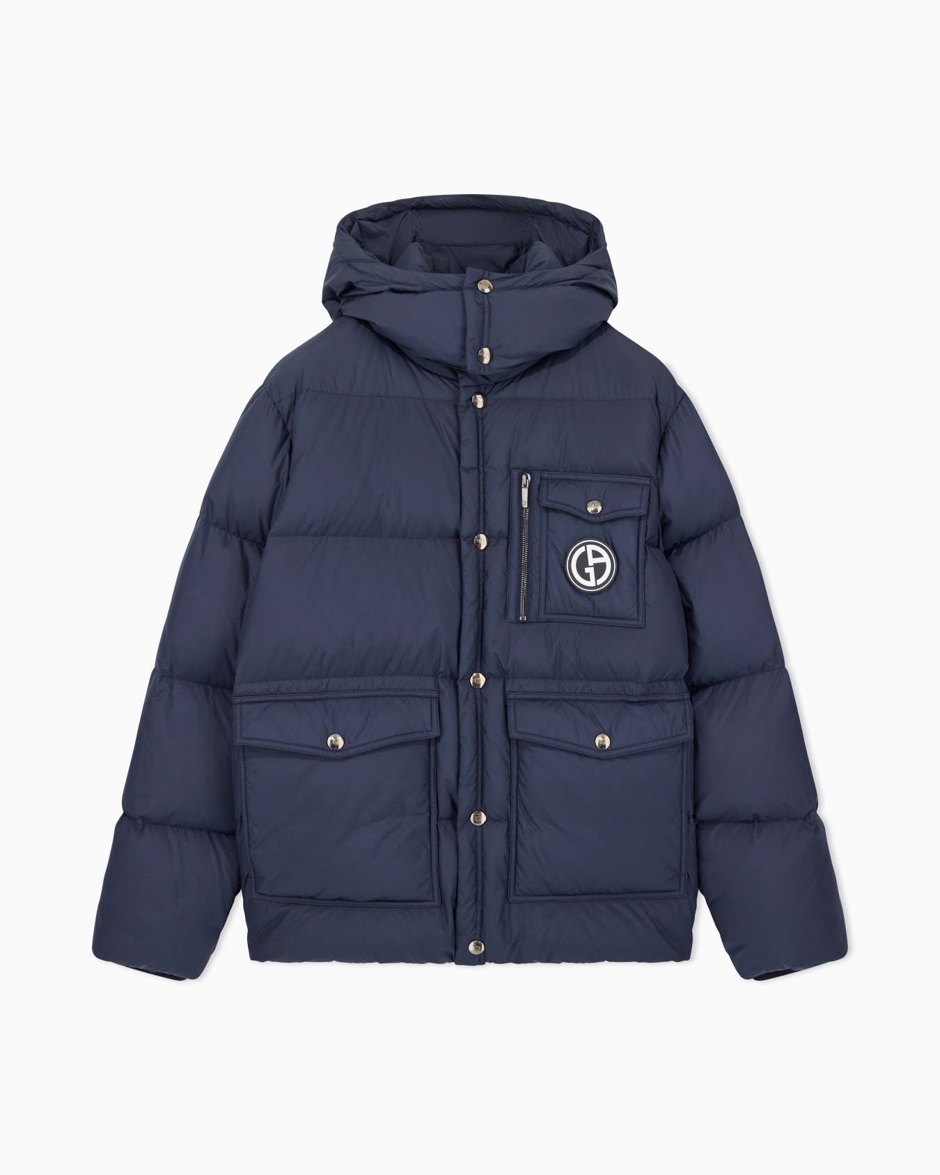 Mit nachhaltigen Gänsedaunen wattierte Bomberjacke mit Kapuze Folie 0