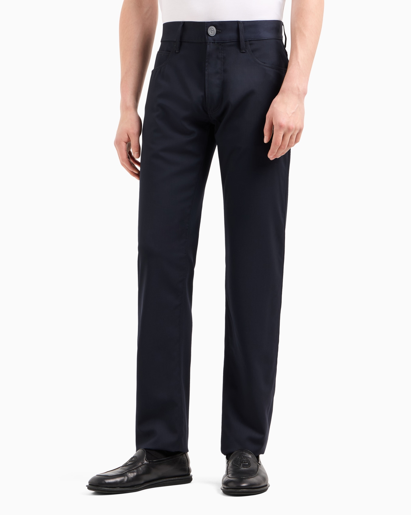 Five-pocket, regular-fit, virgin-wool trousers Slide 3