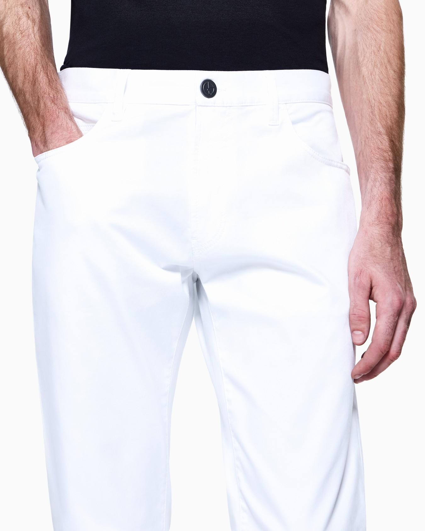 Regular-fit, five-pocket trousers in stretch cotton Slide 4