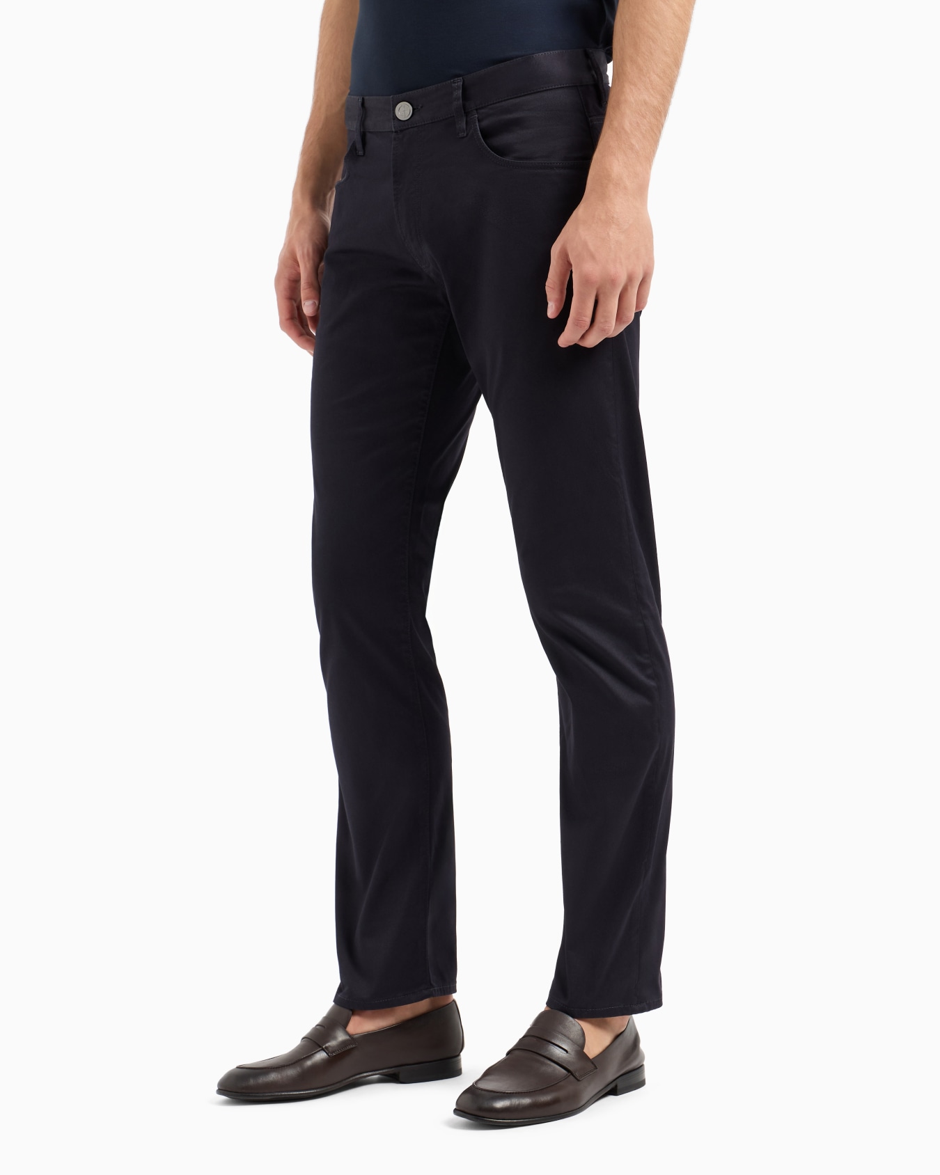 Pantalon 5 poches coupe classique en coton stretch Diapositive 3