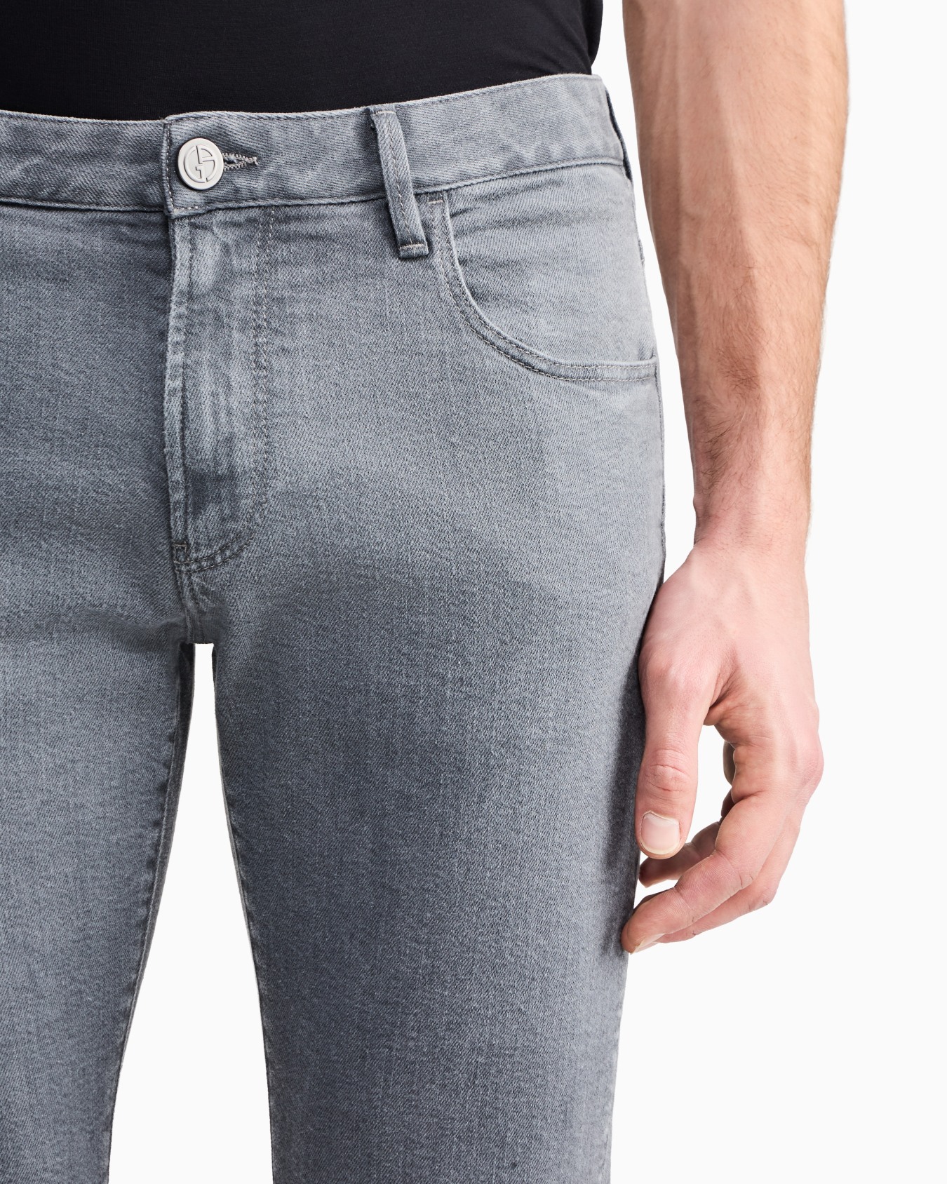 Five-pocket, slim-fit, stretch cotton-denim trousers Slide 5