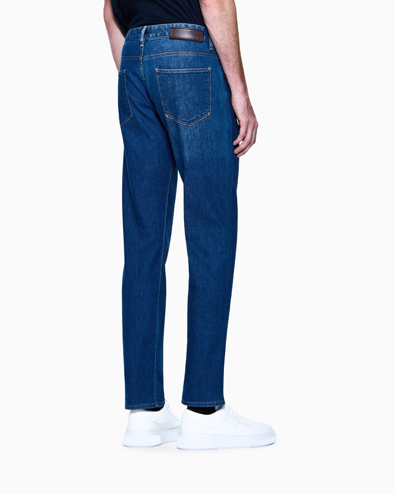 Pantalones cinco bolsillos slim fit de denim de algodón elástico Diapositiva 2
