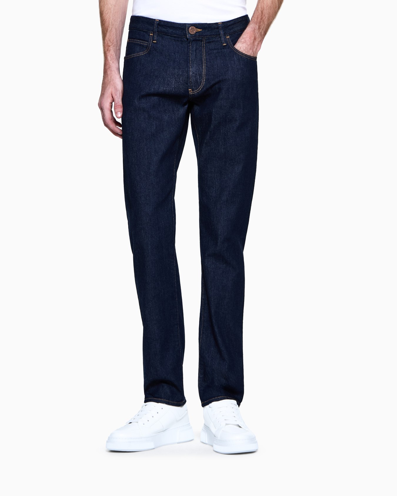Five-pocket, slim-fit, stretch cotton-denim trousers Slide 3